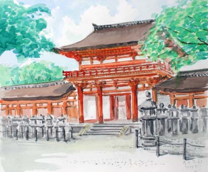 則永修、大和路を描く、奈良市内、平城宮跡、元興寺、興福寺